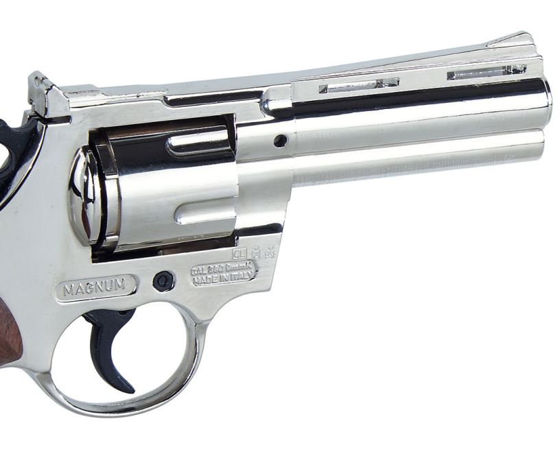 Bruni 9mm Magnum Blank Firing Revolver in Nickel - TCN VAULT