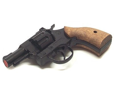 Bruni Detective Blank Firing Revolver In Black With Wood Grips - TCN VAULT