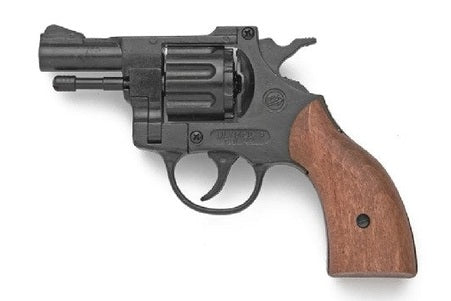 Bruni Detective Blank Firing Revolver In Black With Wood Grips - TCN VAULT