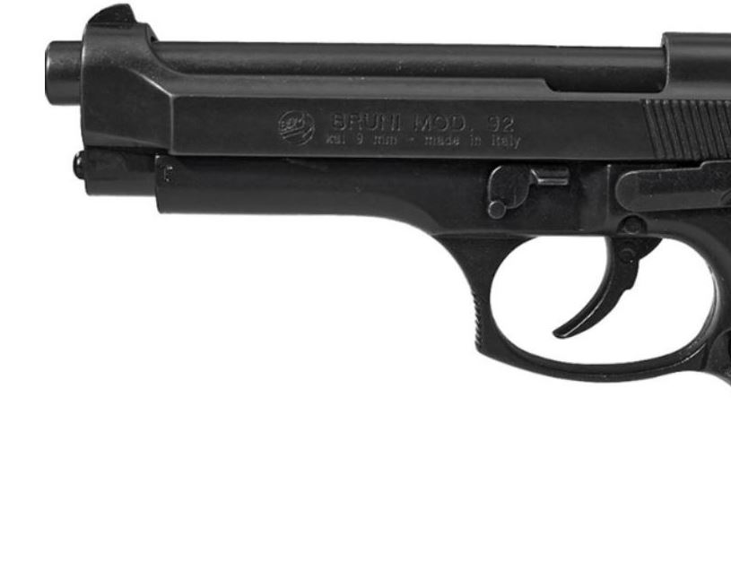 Bruni 9mm M92 Top Firing Blank Gun in Blued Finish - TCN VAULT