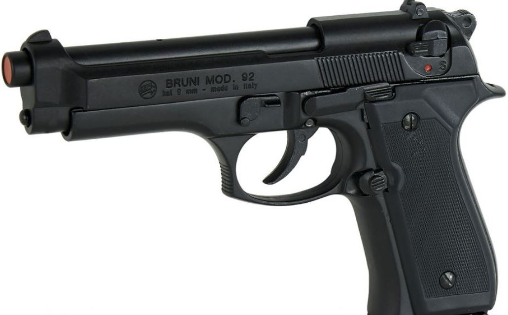 Bruni 9mm M92 Top Firing Blank Gun in Blued Finish - TCN VAULT