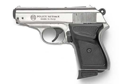 Bruni Police 8mm Top Firing Blank Gun in Nickel Finish - TCN VAULT