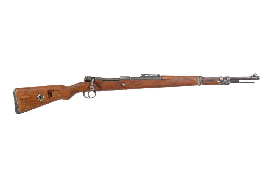 K98 German replica rifle in a worn distressed finish
