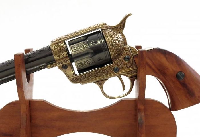 Denix 1873 Peacemaker Non-Firing Revolver with Gold Engravings - TCN VAULT