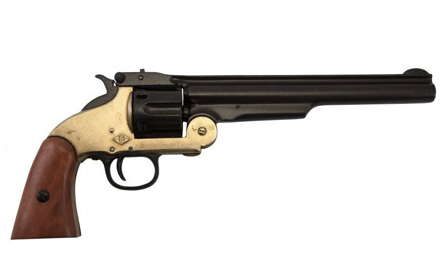 Denix 1869 Schofield Non-Firing Revolver with Brass Trim - TCN VAULT