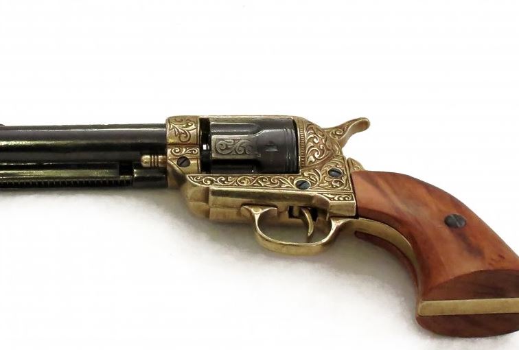 Denix 1873 Peacemaker Non-Firing Revolver with Gold Engravings - TCN VAULT