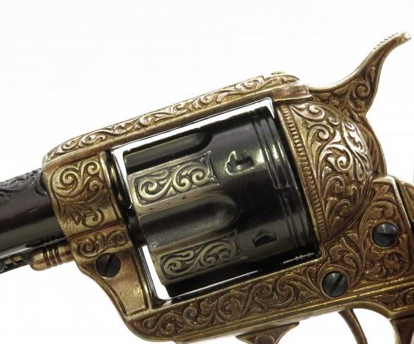 Denix 1873 Peacemaker Non-Firing Revolver with Gold Engravings - TCN VAULT