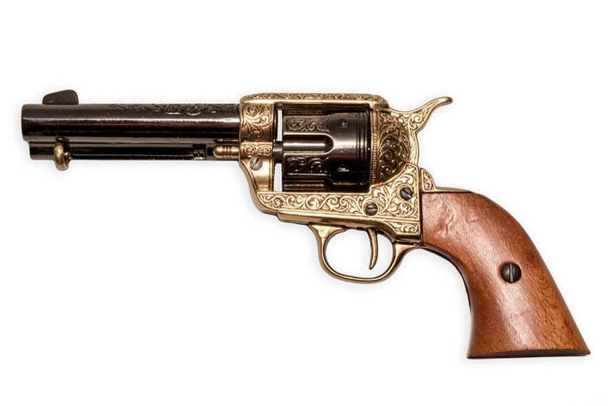 Denix 1873 Peacemaker Non-Firing Revolver with Gold Engravings - TCN VAULT