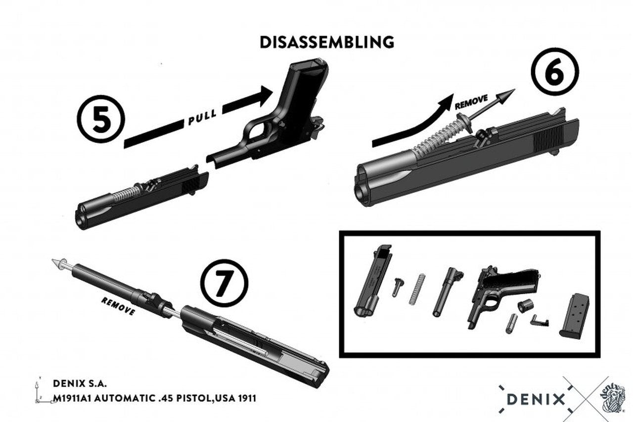 Denix M1911 Non-Firing Field Strippable Prop Gun in Black - TCN VAULT