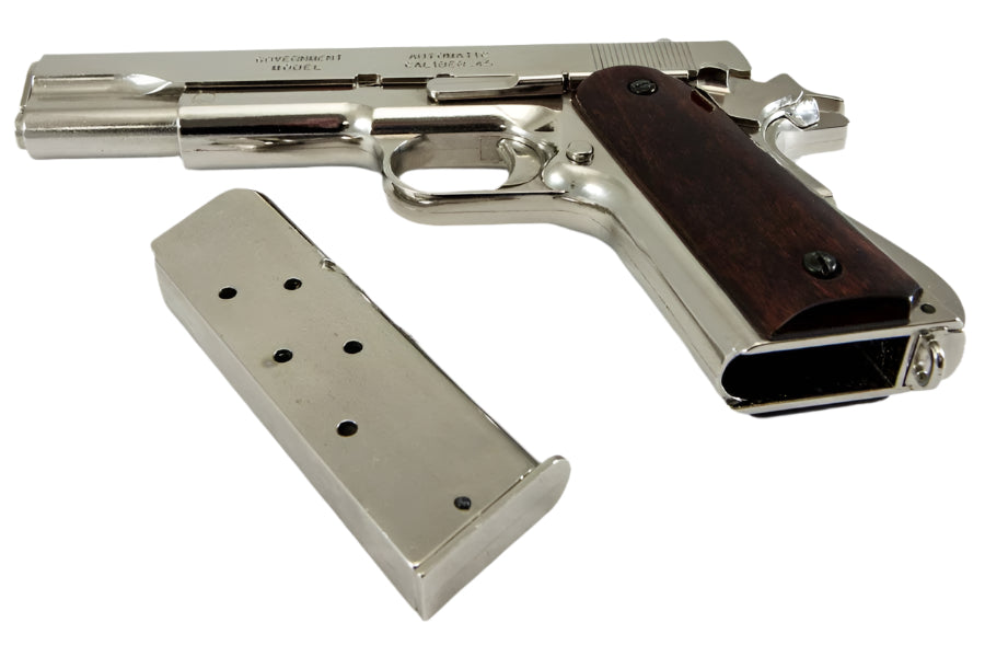 Denix Nickel Finish 1911 field strippable non-firing prop gun