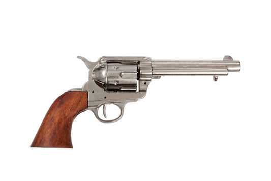 Denix SAA 1873 5.5 inch Barrel Non-Firing Revolver In Nickel - TCN VAULT