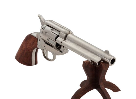 Denix SAA 1873 5.5 inch Barrel Non-Firing Revolver In Nickel - TCN VAULT