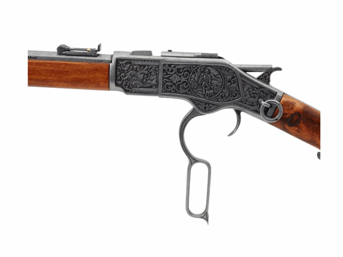 Winchester 1873 Silver Engraved Lever Action Non-Firing Rifle - TCN VAULT