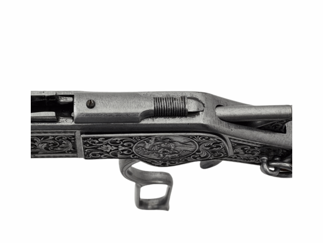 Winchester 1873 Silver Engraved Lever Action Non-Firing Rifle - TCN VAULT