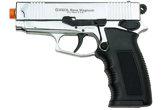 EKOL SAVA Magnum 9mm Semi-Auto Blank Gun in Chrome - TCN VAULT