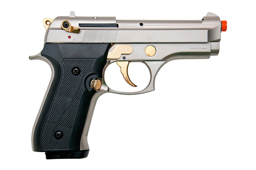 EKOL Firat Compact Semi-Auto Blank Gun, Satin and Gold Fittings - TCN VAULT