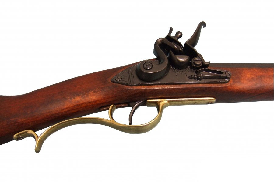 close up view of the firing mechanism of Kentucky Non Firing Rifle