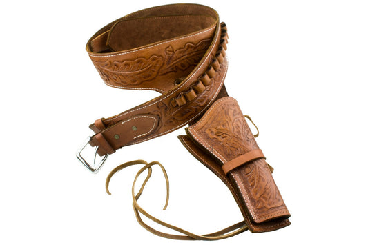 old western gun holster with bullet holders for old west revolvers