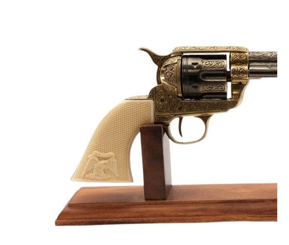 Denix Gold Engraved Non-Firing Revolver With Faux Ivory Grips - TCN VAULT