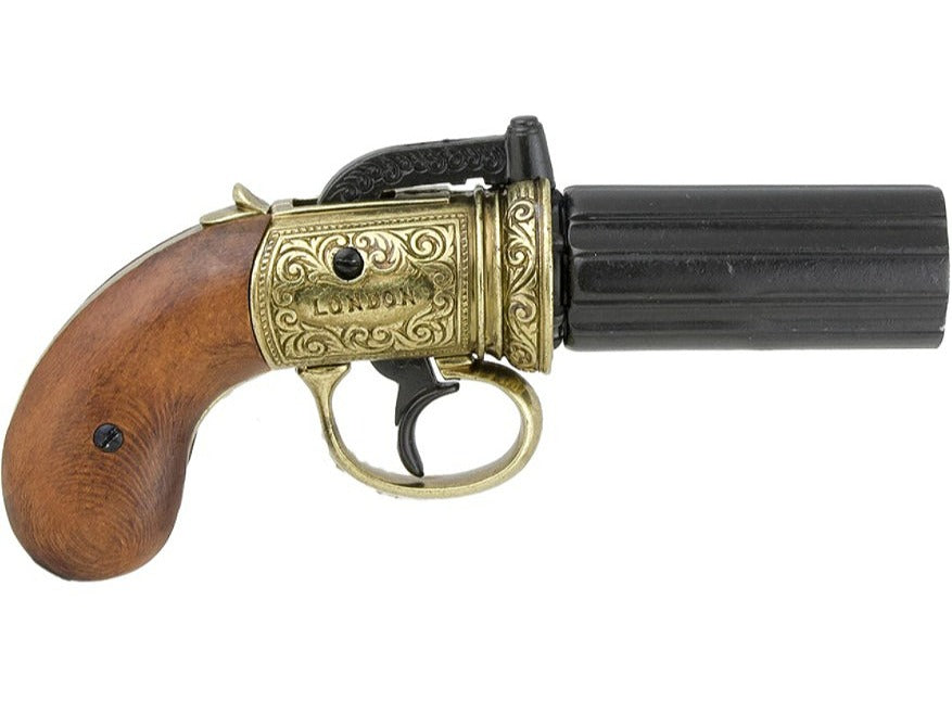 Denix 1840 6 Barrel Pepper-Box Non-Firing Revolver - TCN VAULT