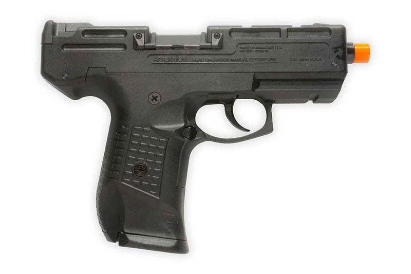 Black Zoraki 925 semi auto blank gun with ergonomic grip and realistic pistol profile