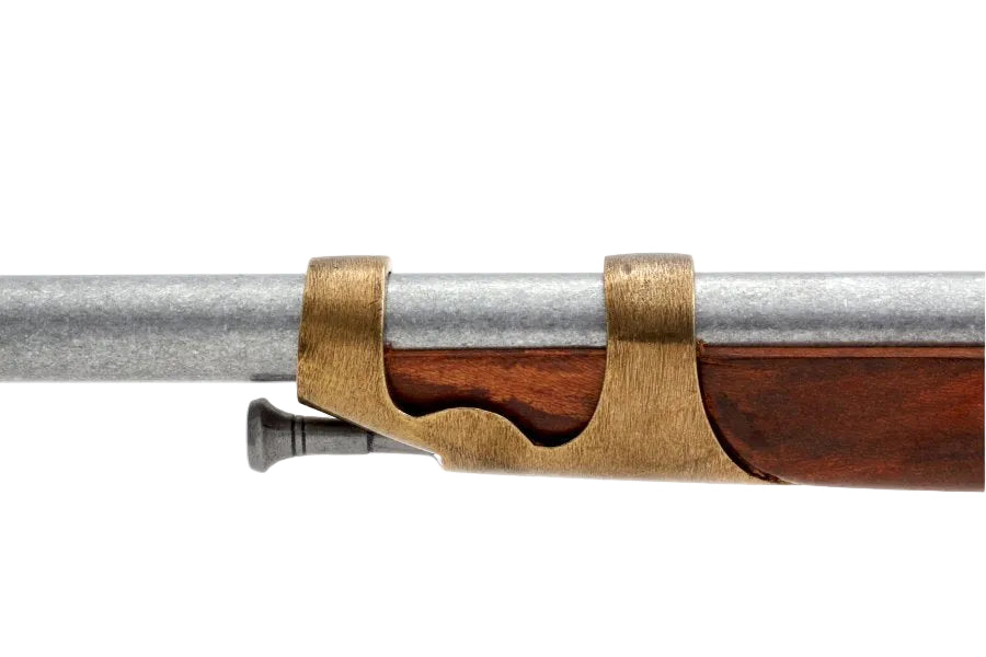 Charleville carbine rifle replica with antique grey finish and brass accents