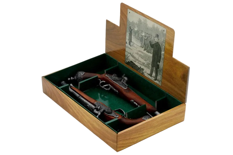 1825 Italian percussion dueling pistol set with presentation case