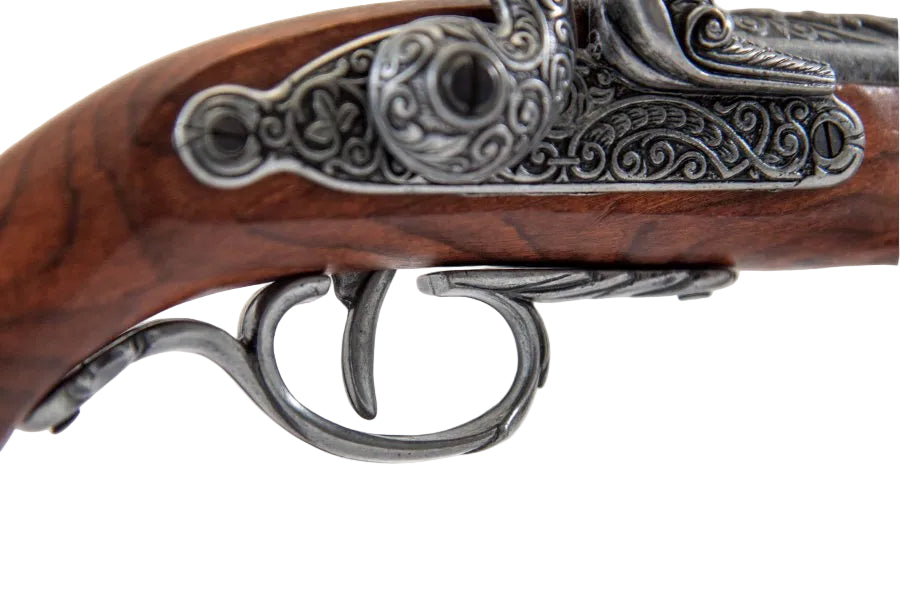 Colonial percussion dueling pistol replica with octagonal barrel