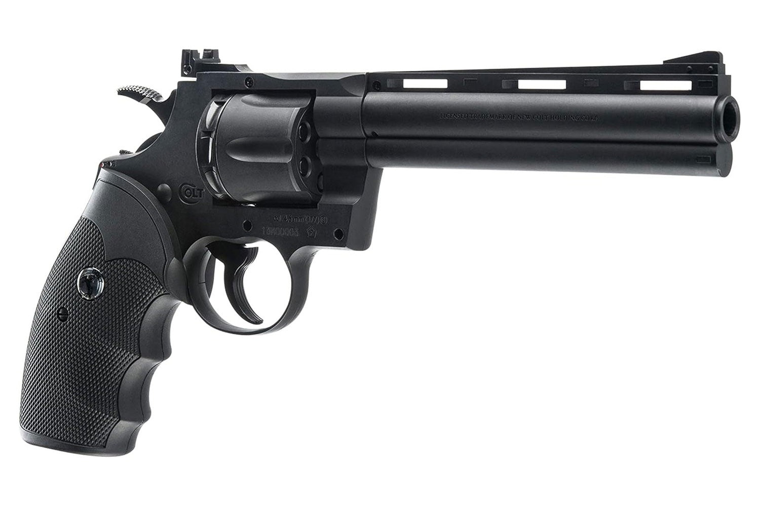 Colt Python 357 airgun barrel close up showing realism