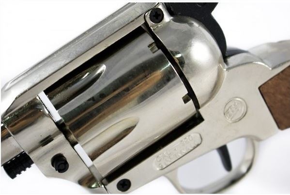 Bruni 1873 Fast Draw Blank Firing Revolver In Nickel - TCN VAULT