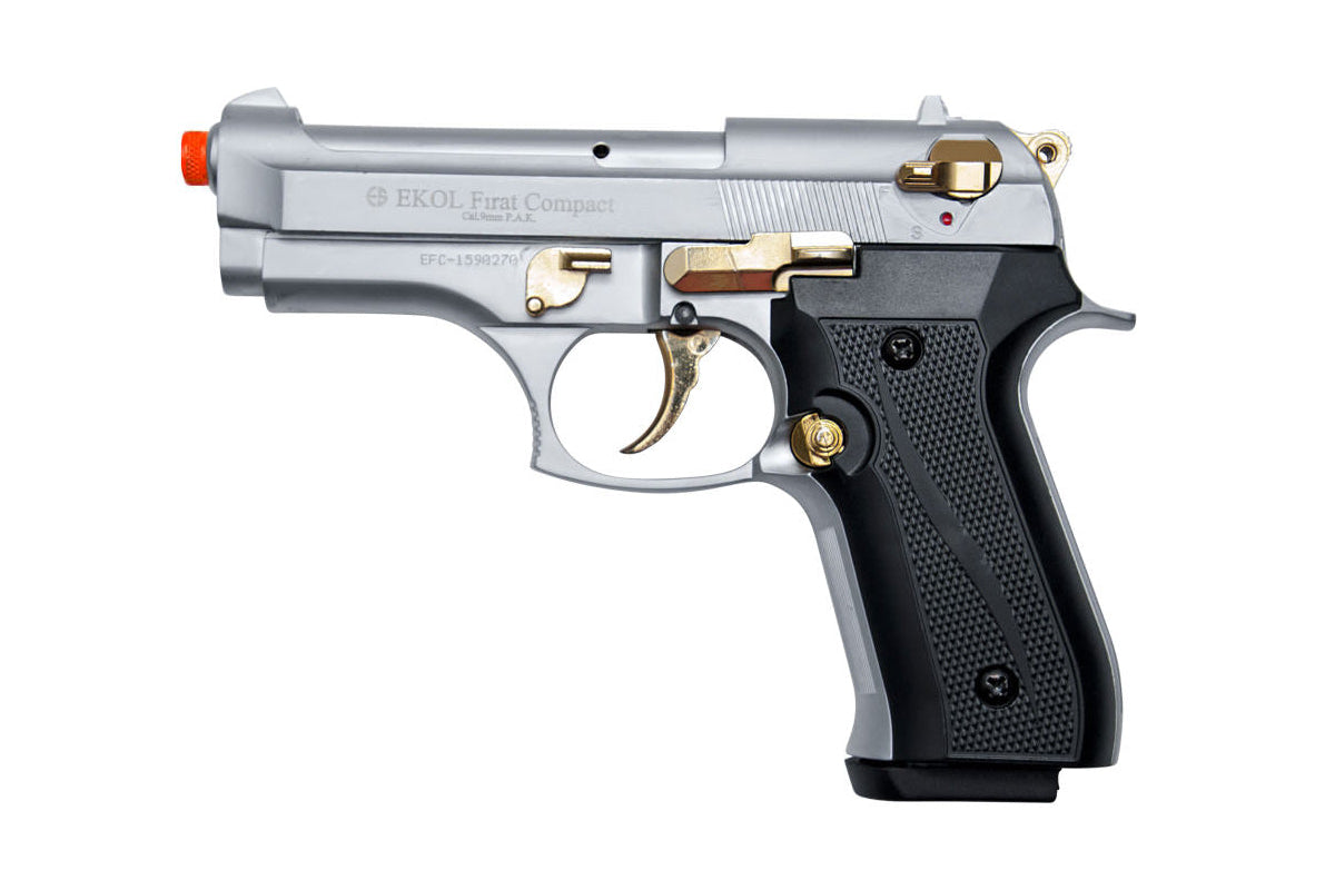 EKOL Firat Compact 9mm Semi-Auto Blank Gun with Gold Accent - TCN VAULT