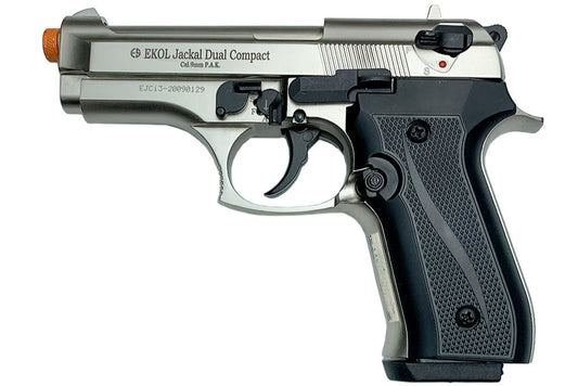 EKOL Jackal Dual Compact 9mm Automatic Blank Gun in Satin - TCN VAULT
