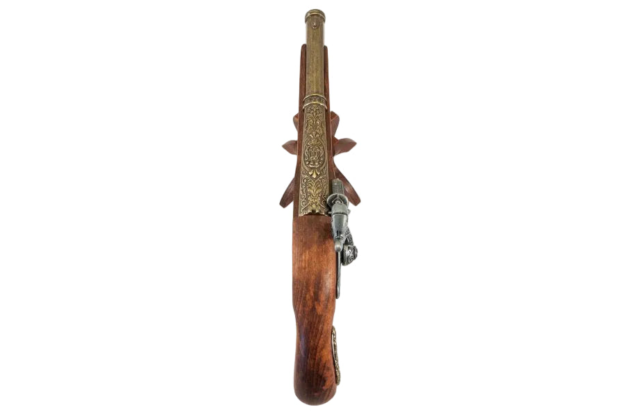 Decorative French percussion pistol replica display piece inspired by classic European firearms