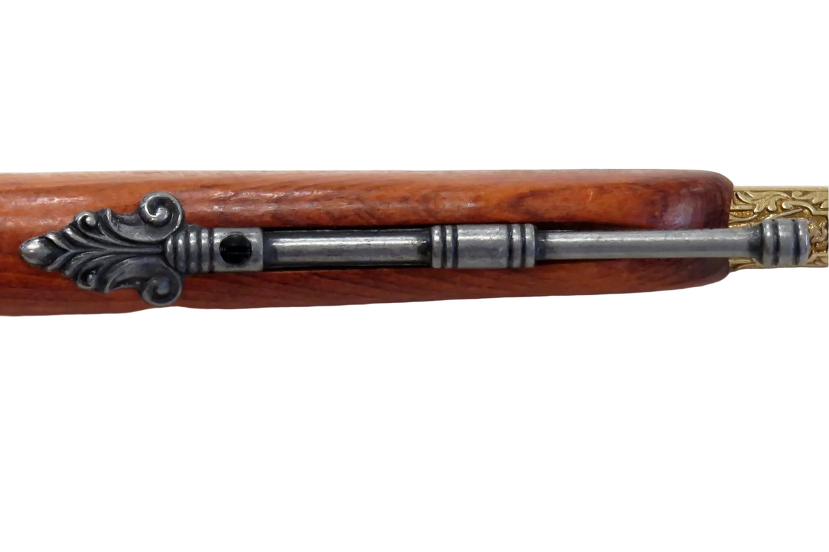 Denix 1043/L German flintlock pistol gray ramrod and wood fore-end detail