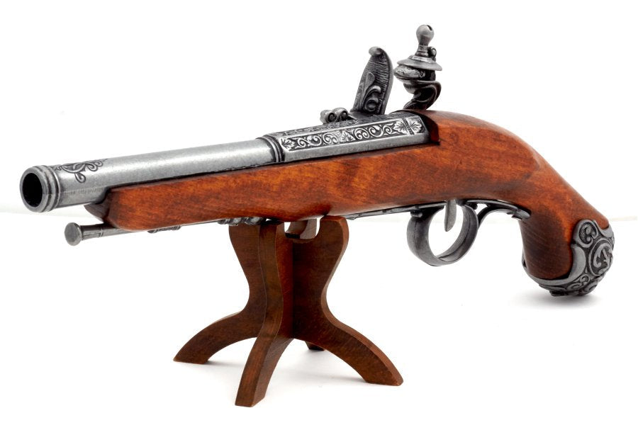 Barrel and muzzle detail of Denix 1077G flintlock pistol replica
