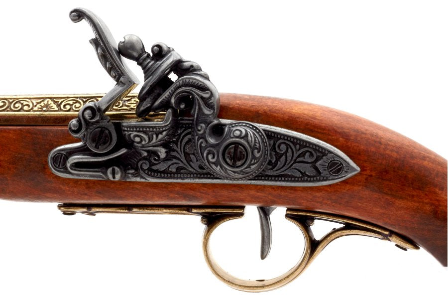 Denix 1129 L left handed English flintlock pistol historical non firing replica for collectors