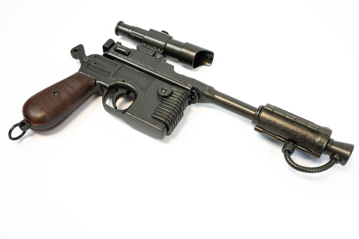 Denix Space-Age Scoundrel non-firing pistol replica, angled left-side view