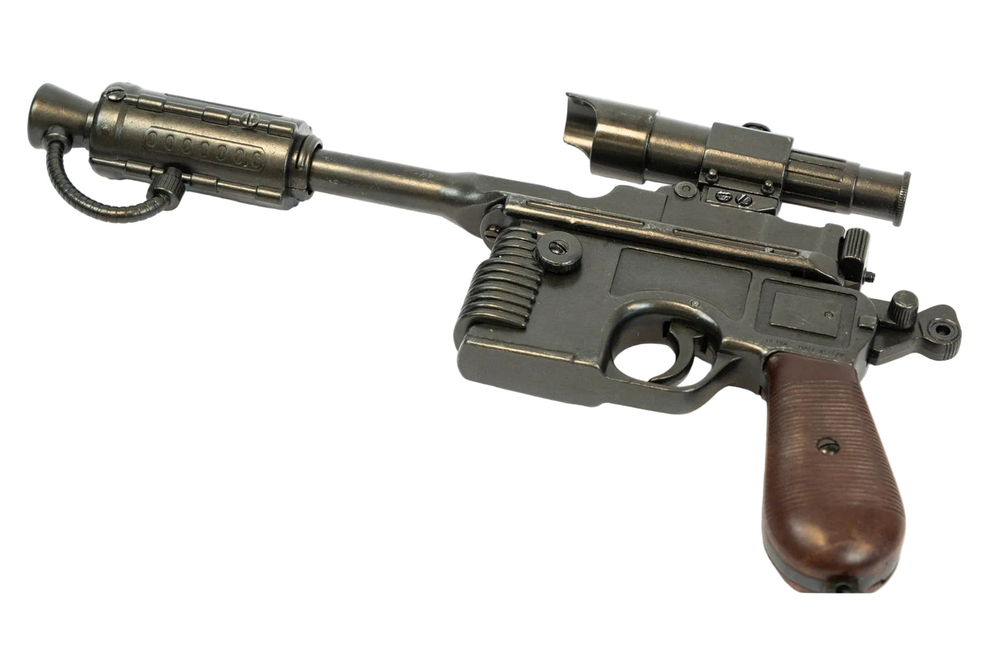 Denix Space-Age Scoundrel non-firing pistol replica, angled right-side view