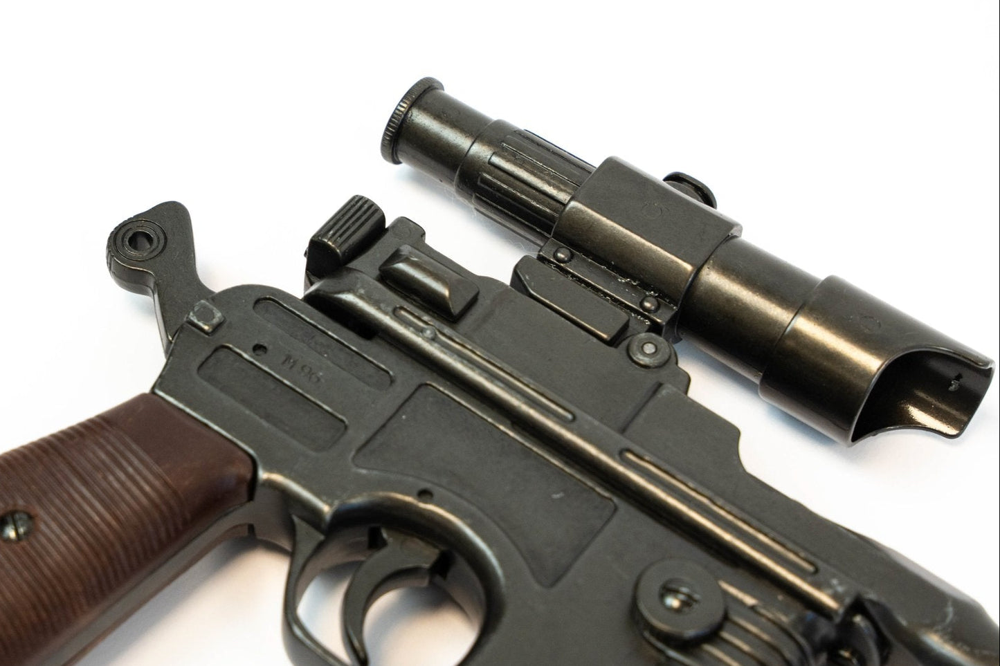 Denix Space-Age Scoundrel replica frame, trigger, and scope-style detail