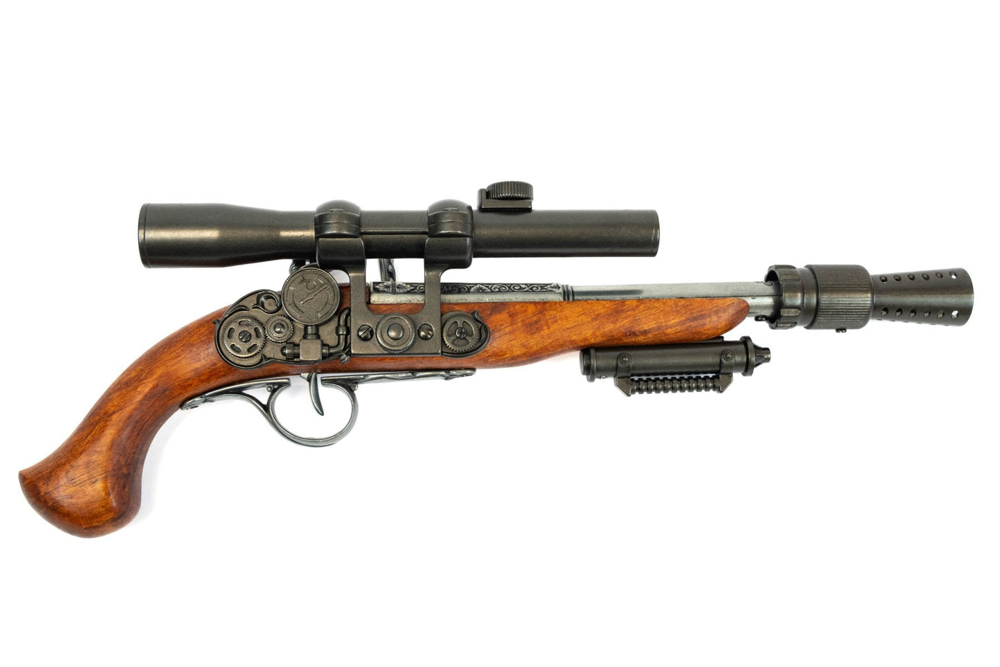 Denix 1322 steampunk flintlock pistol replica full product view