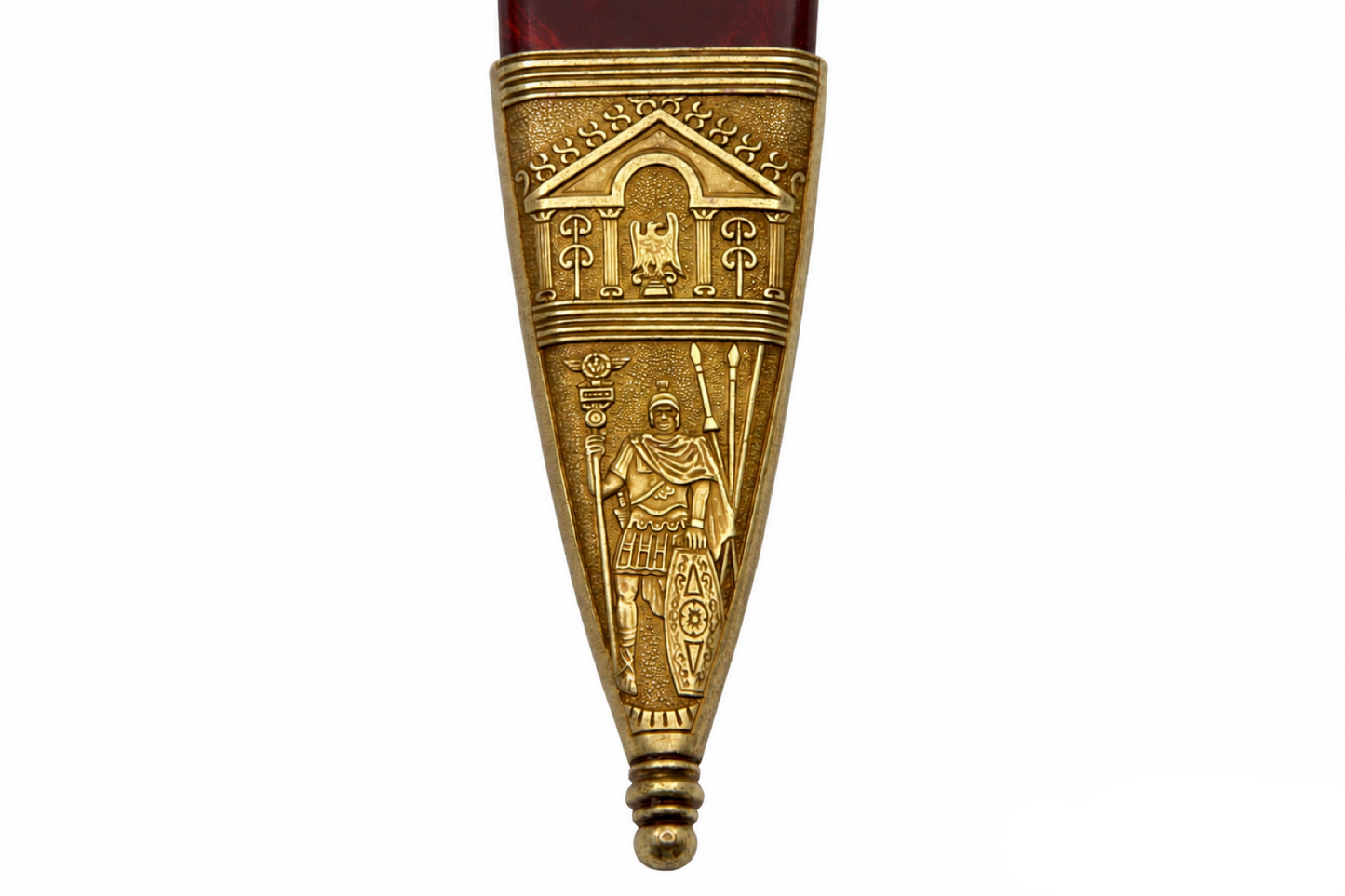 Denix 4116/L gladiator sword scabbard with decorated gold-tone tip detail