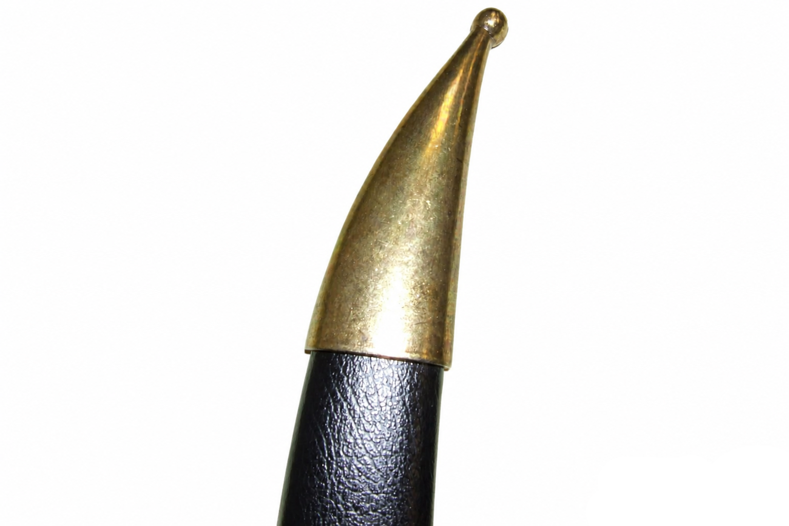 Denix 4127 black scabbard curved brass-tone tip detail