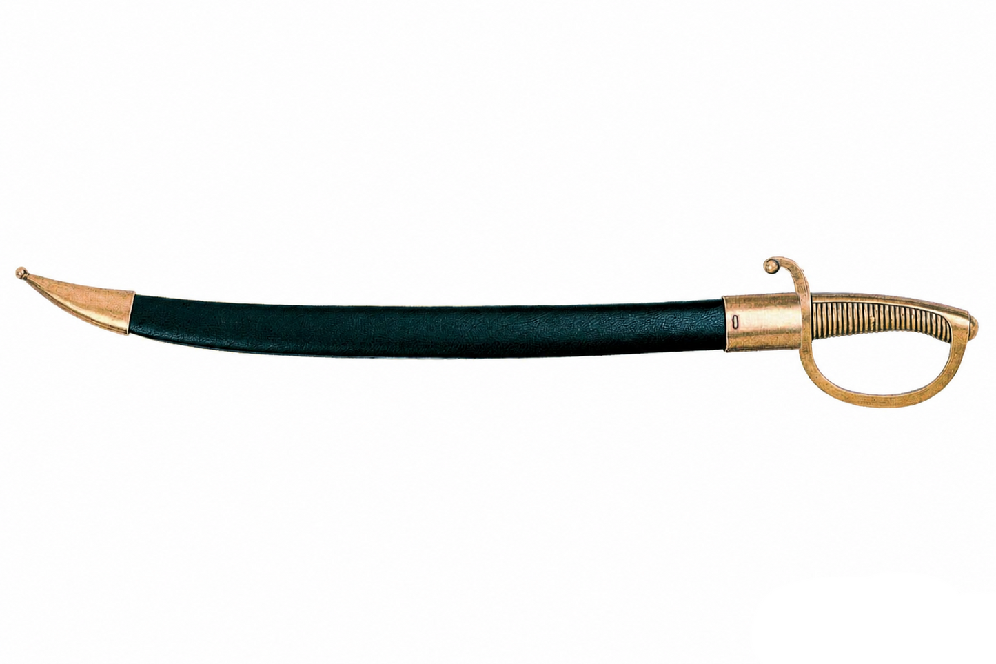 Denix 4127 French briquet boarding cutlass in black scabbard, full view
