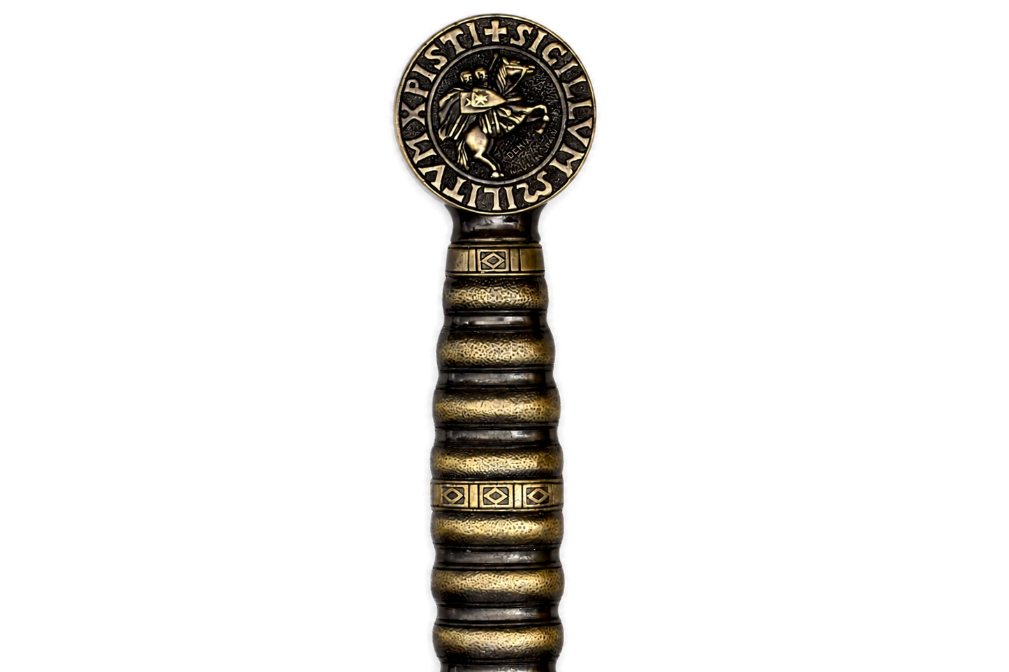 Denix 4163/N Knights Templar sword grip and round pommel front detail