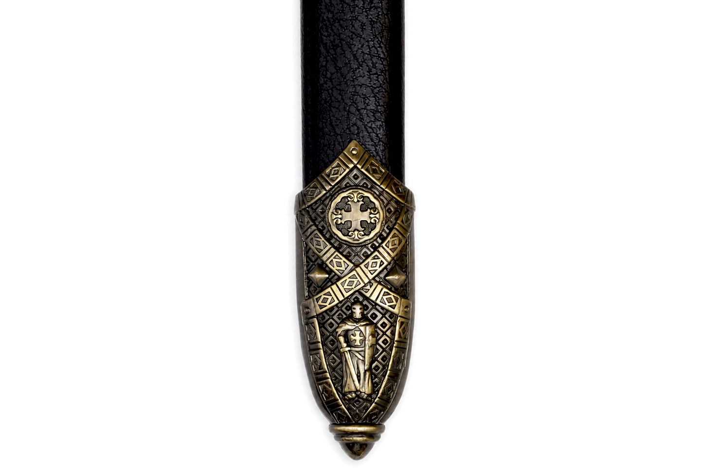 Denix 4163/N black scabbard engraved brass-tone tip detail