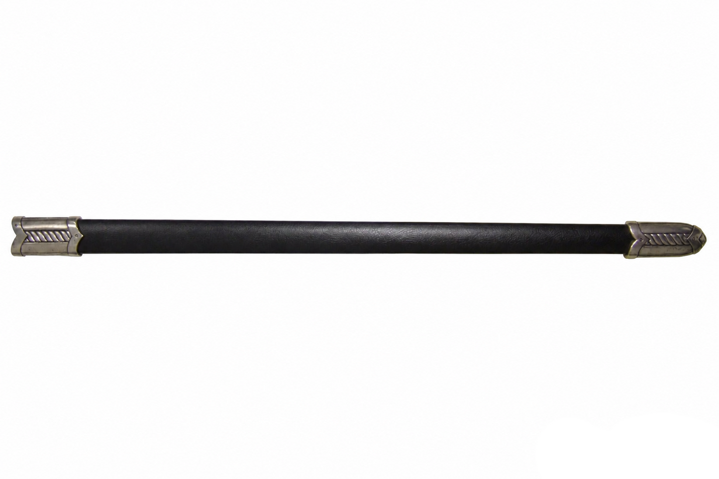 Denix 4183NQ black lined sword scabbard with metal fittings, full view