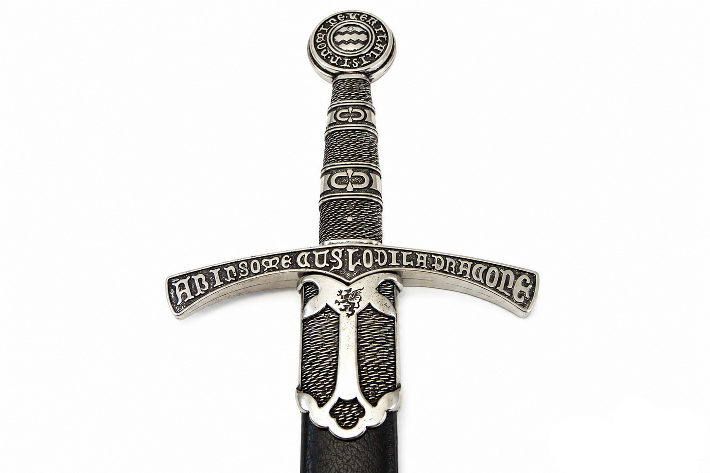 Denix 6201 French replica sword ornate crossguard, grip, pommel, and scabbard throat detail