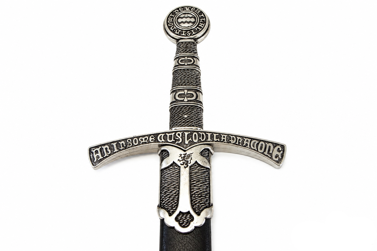 Denix 6201 French replica sword ornate crossguard, grip, pommel, and scabbard throat detail