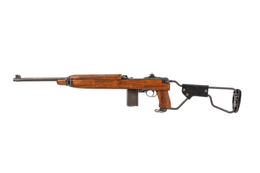 Wooden rifle with metal components on a white background, featuring the Denix logo.