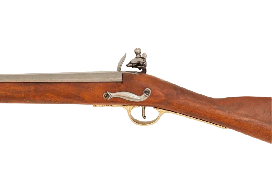 Denix Brown Bess rifle with bayonet non-firing replica featuring authentic colonial era military styling